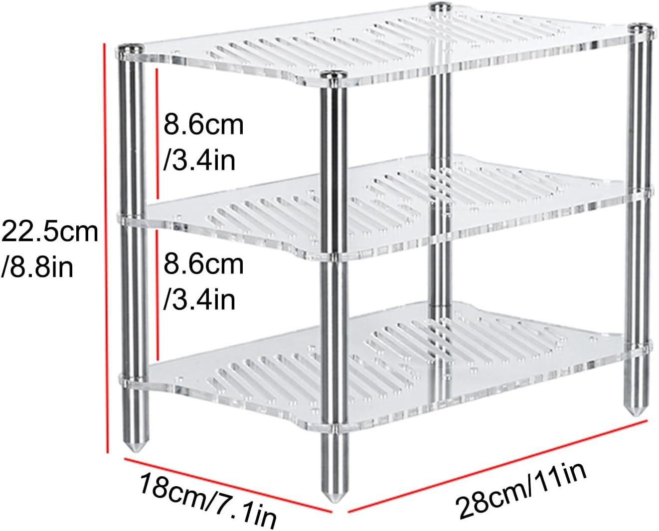 3-Tier AV Media Stand Corner Shelf Multifunctional Entertainment Center, AV Equipment Cabinet Display Stand, Audio Storage Rack for Living Gaming Room