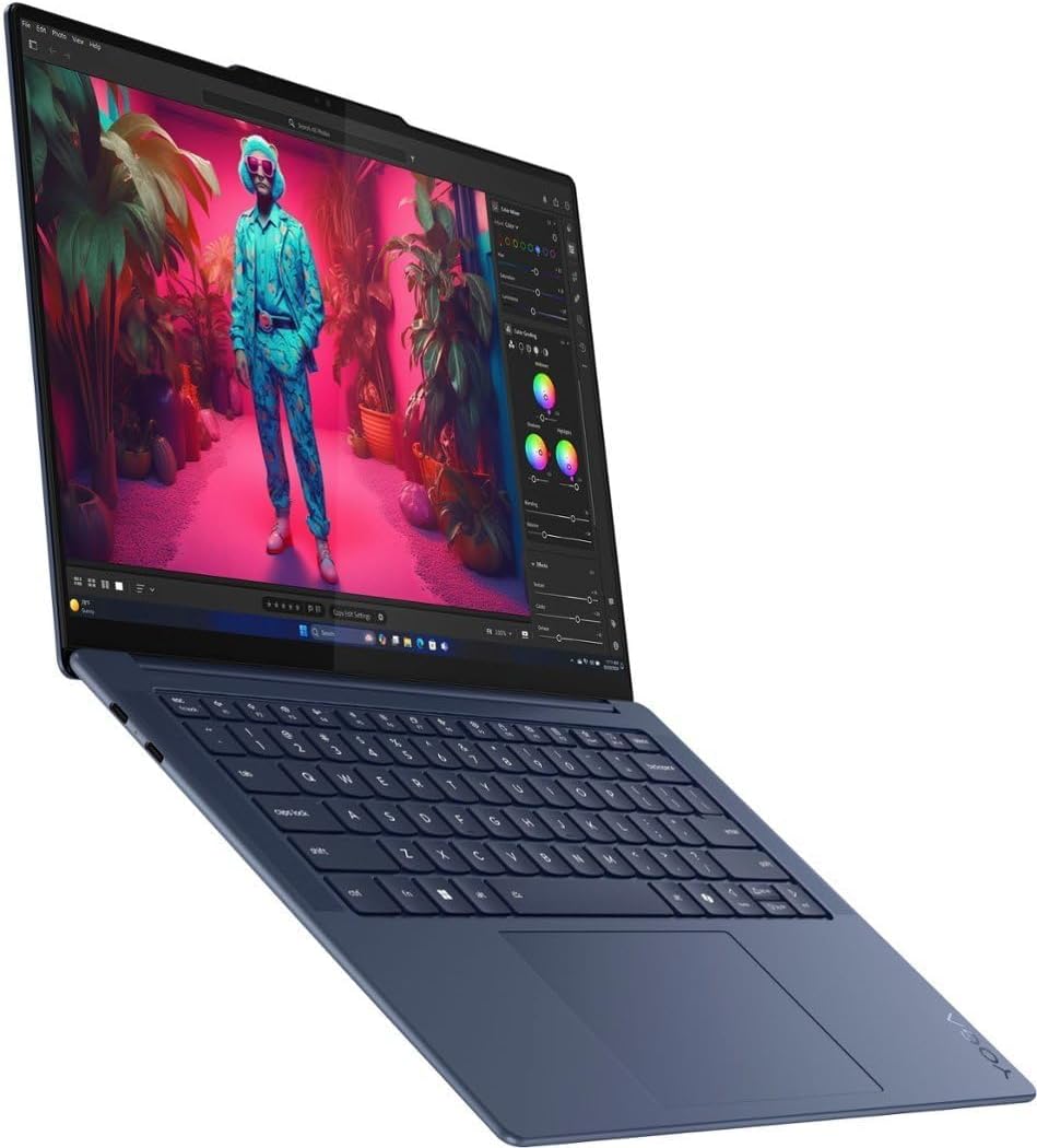 Lenovo Yoga Slim 7X Copilot PC Laptop 14.5' Touchscreen OLED 3K 1000 nits Display (Snapdragon X Elite X1E-78-100, 16GB LPDDR5X, 512GB SSD, Backlit KB, WiFi 7, Win 11 Home) w/DKZ USB Port Expander
