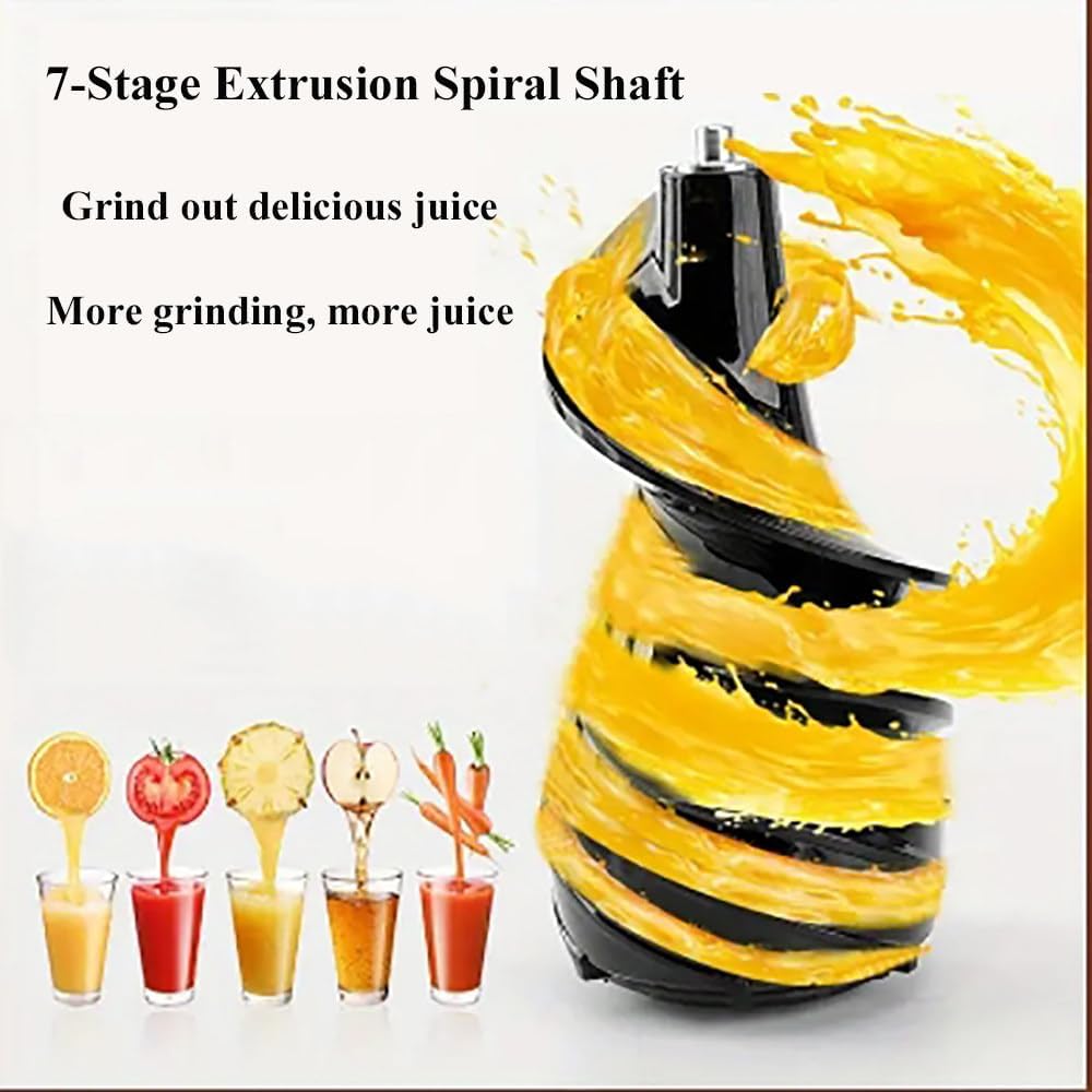 Centrifugal Juicer Machines,3.2' Large Feed Chute For Whole Fruits & Vegetables,Stainless Steel Slow Masticating Juicer,Easy To Clean,7-Segment Spiral Shaft,3 Strainers,Red