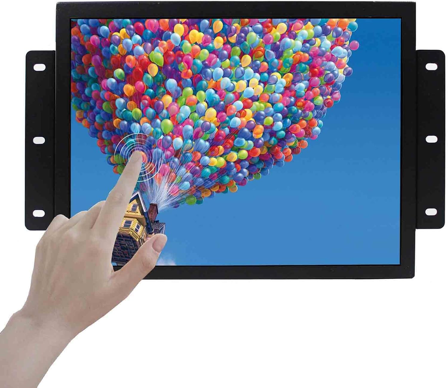 VSDISPLAY 12.1 Inch 10 Points Touch Screen Industrial LCD Monitor 1024x768 4:3 Aspect Ratio Display with Wall Mounting Brackets,Supports VGA DVI Input