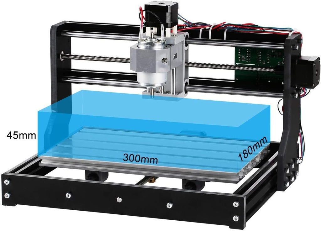 Genmitsu CNC 3018-PRO Router Kit GRBL Control 3 Axis Plastic Acrylic PCB PVC Wood Carving Milling Engraving Machine with Offline Controller, XYZ Working Area 300 x 180 x 45mm