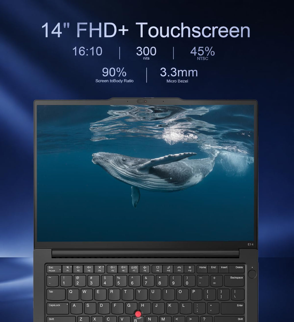 Lenovo ThinkPad E14 Business Touchscreen Laptop (14' FHD+, Intel Core i5-1335U (> i7-1255U), 16GB RAM, 512GB SSD), Fingerprint Reader, 1080p Webcam, Backlit, Thunderbolt 4, Ethernet, Wi-Fi, Win 11 Pro