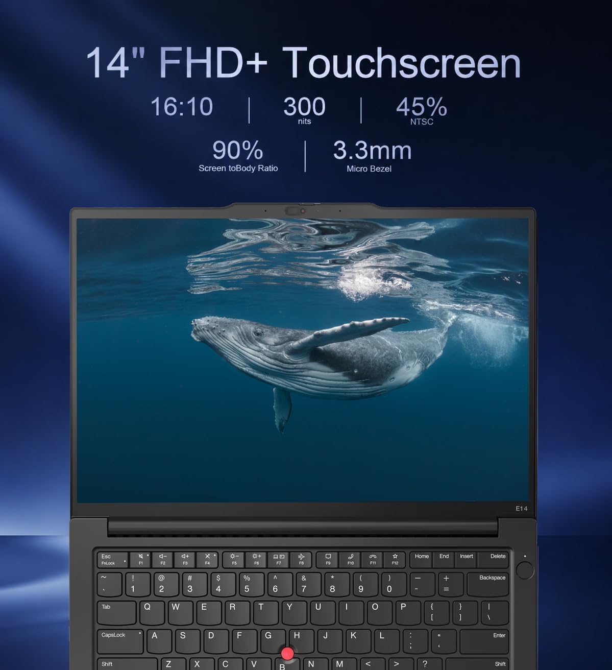 Lenovo ThinkPad E14 Business Touchscreen Laptop (14' FHD+, Intel Core i5-1335U (> i7-1255U), 16GB RAM, 512GB SSD), Fingerprint Reader, 1080p Webcam, Backlit, Thunderbolt 4, Ethernet, Wi-Fi, Win 11 Pro