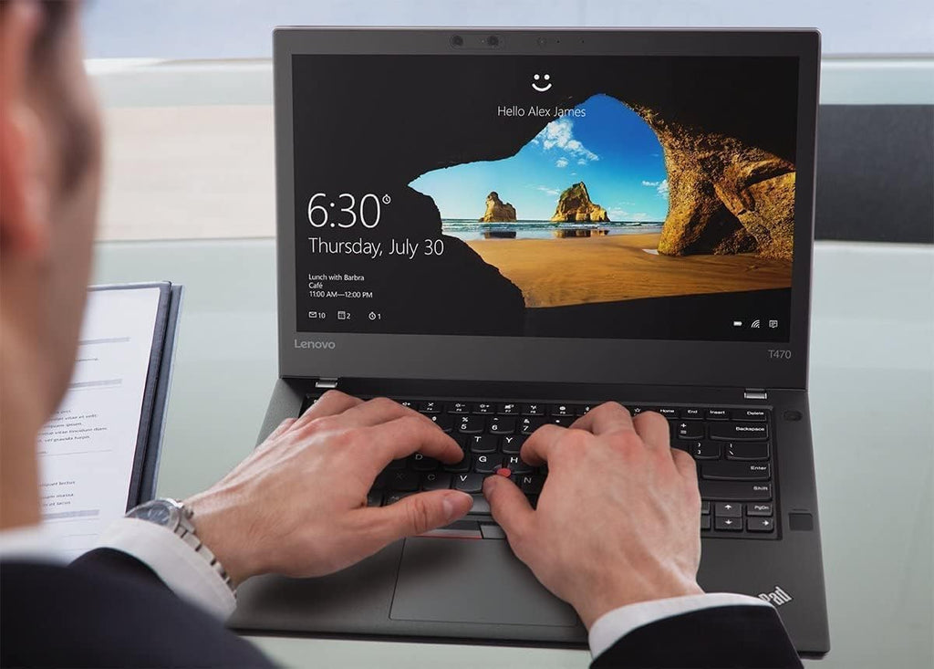 Lenovo Thinkpad T470 14 inches Business Laptop Computer, Intel Core i5-6300U, 16GB RAM, 256B SSD, Thunderbolt, Type-C, HDMI, RJ-45, Windows 11 Pro (Renewed)