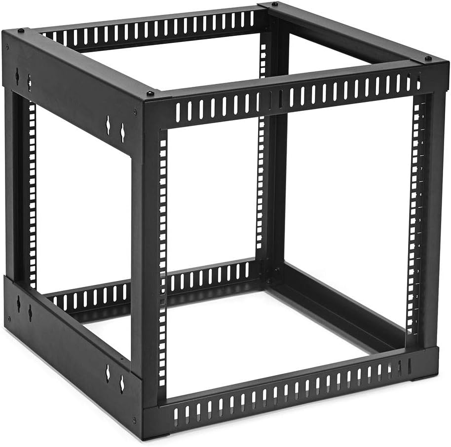 NavePoint 9U Side Load Wall Mount Network Rack, 22-Inch Depth, Wall Mount Equipment, Easy Rear Access to Equipment, Flexible Cable Management, Steel, Assembly and Mounting Hardware Included.