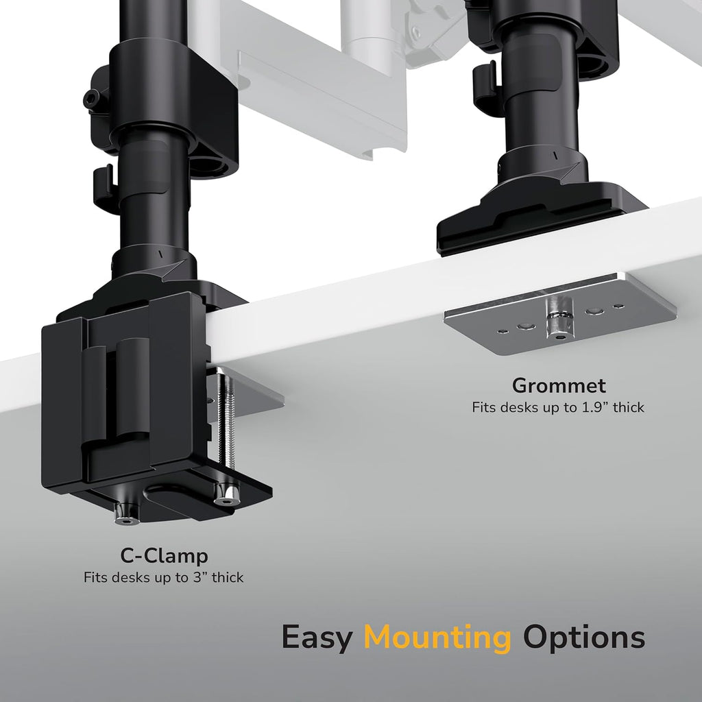 Mount-It! Ultrawide Monitor Arm, Heavy-Duty Gas Spring Desk Mount for 17–35' Curved Screens up to 33 lbs, Full Motion Height Adjustable Monitor Arm with USB 3.0 & Audio Ports, VESA 75/100/200