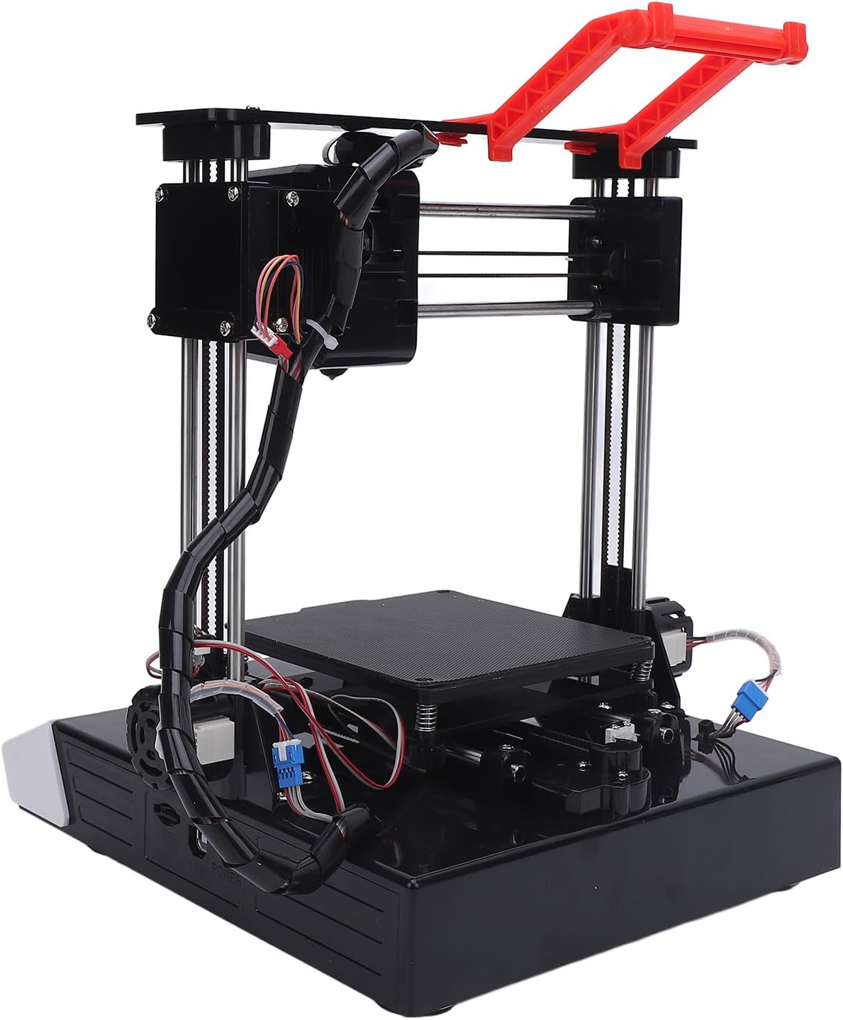 Mini 3D Printer - PLA/TPU Filament | 100x100x100mm Printing Size | 0.4mm Nozzle | Fully Open Source | Support STL Formats | 3D Printing Machine for Kids and Beginners (Orange White) (Black White)