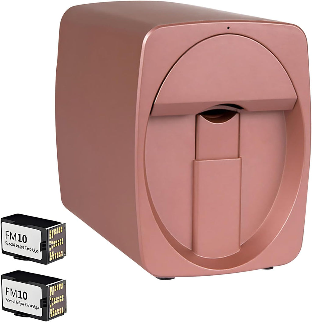 Professional 3D Nail Printer Mini Printer for Nails with 2 Ink Cartridges, Multifunction Portable Mobile Nail Painting Machine for Kid/Nail Studio/Manicurist/Nail Lovers B