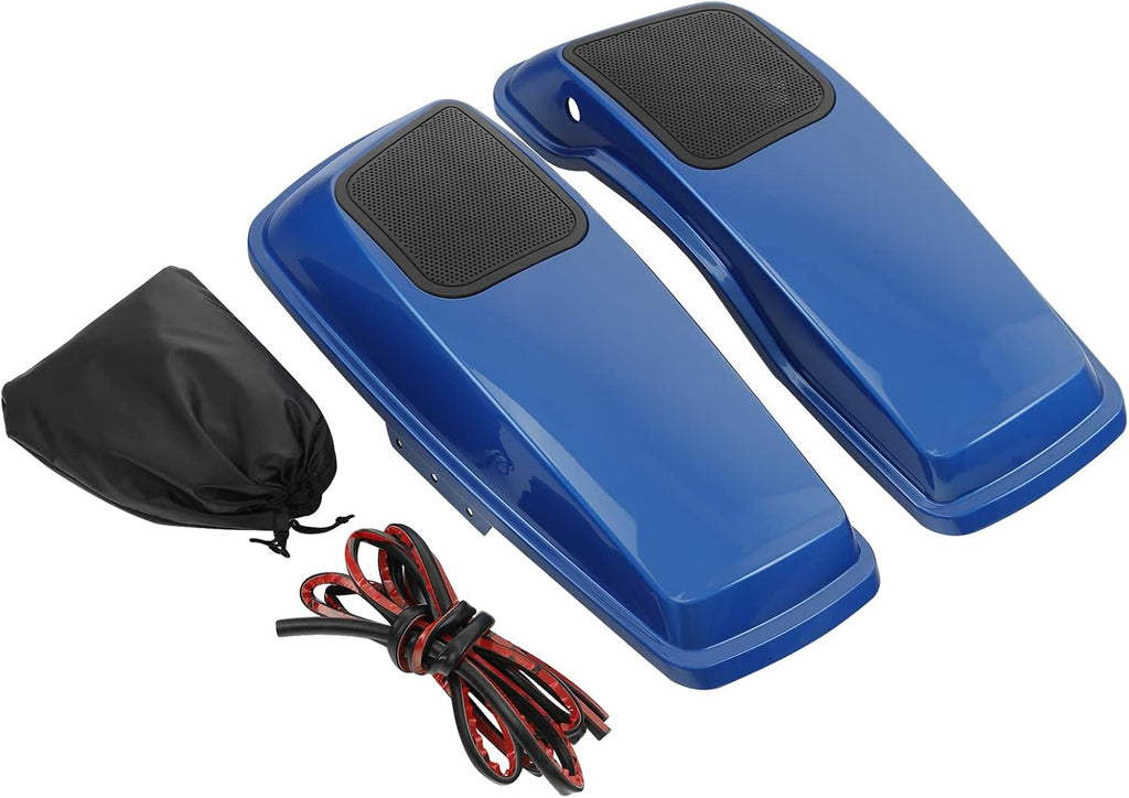 HR3 Electric Blue Saddlebag Lids w/ 6'x9' Speaker Grills Compatible with 2014-later Harley Touring Road Glide Street Glide Ultra Limited Electra Glide Standard Models