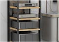 Audio Rack 3/4/5/6 Tier Stereo Rack Audio Equipment Rack Audio Open Rack Cabinet Wooden with Adjustable Shelves AV Stand Waterproof(Nero,3 Tier)
