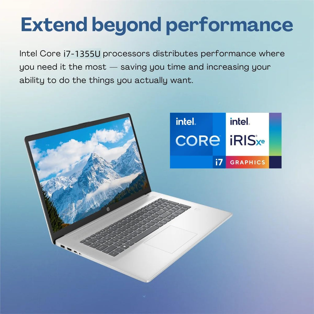 HP 17' Touchscreen Business Laptop, Intel 10-Core i7-1355U(Up to 5 GHz), Microsoft Office Pro Lifetime, 16 GB RAM, 512 GB SSD, HD Audio, 720P Webcam, WiFi 6, Bluetooth 5.3, Windows 11 Pro, Silver
