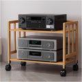 Media Stand 2/3/4/5 Tier Media Component Storage Unit Shelves, Movable Audio Video Tower DVD Cd Record Player Stand Stereo Equipment Cabinet, Turntable Holder for Living,W50Cm2 Tiera