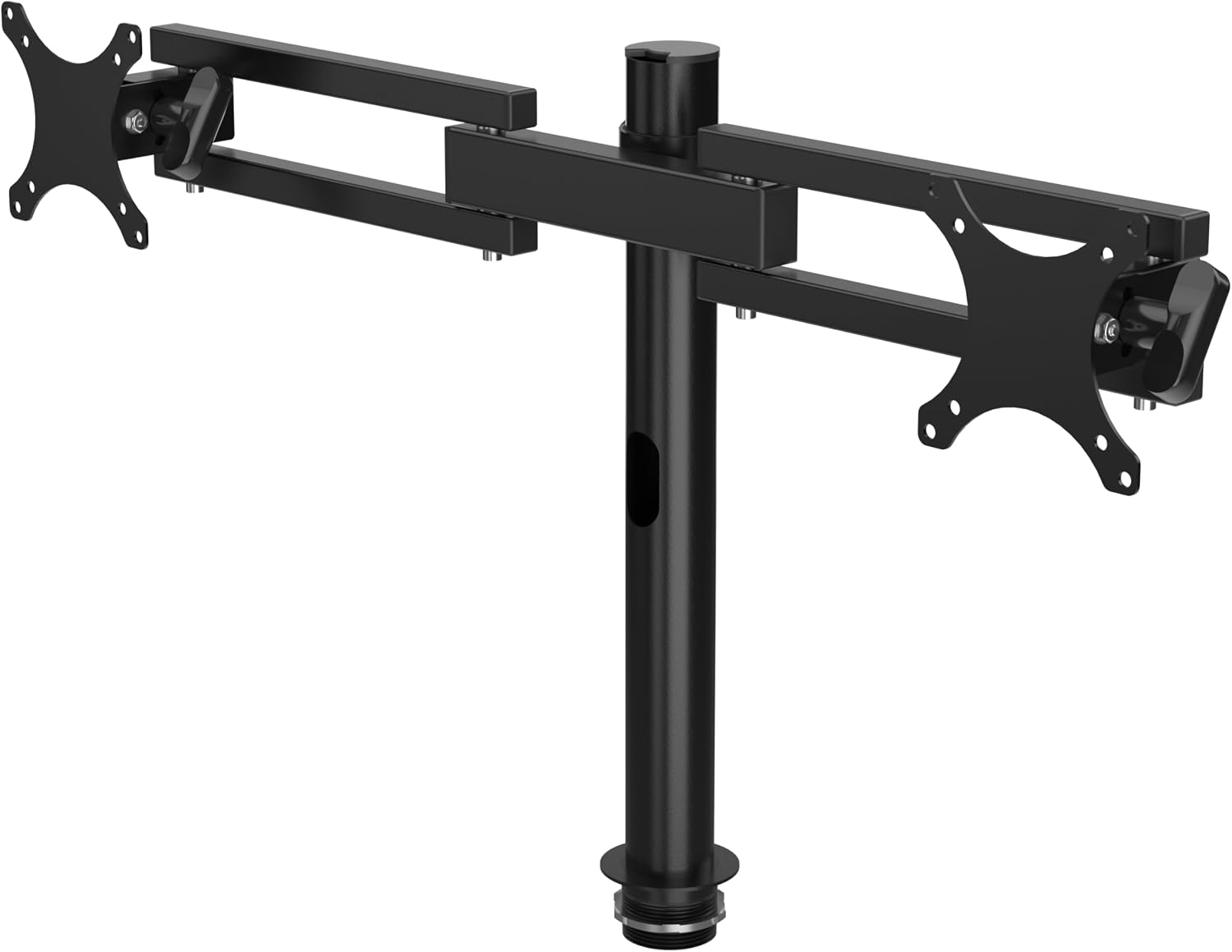 VERSADESK Heavy Duty Steel Dual Monitor Stand with Height Adjustable Arms - Fits 13–27' Screens - VESA Compatible Mount with 360° Rotation - Each Arm Holds up to 22 lbs | Black