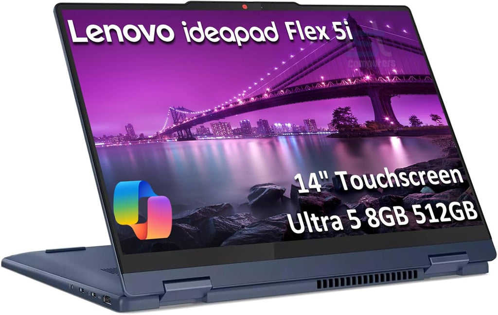 Lenovo IdeaPad Flex 5i 2-in-1 Laptop (14' FHD+ Touchscreen, Intel Ultra 5 Gen 2 225U, 8GB RAM, 512GB SSD, 12-Core (>i7-1355U)) AI PC for Creator, Backlit, Designer, IR Webcam, Win 11 Home