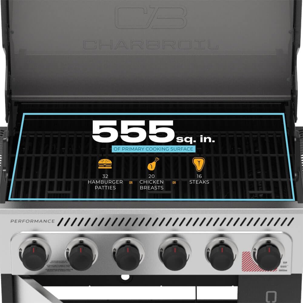 Char-Broil 463286125 Performance Series FlavorMax 6-Burner Gas Grill - Stainless