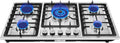 34-inch Gas Cooktop, 5 Burners Built-in Gas Stove Top, Built in Stainless Steel 36 Inch Gas Hob with Protection Device, LPG/NG Convertible Propane Cooktop for Camping, RV, Apartment