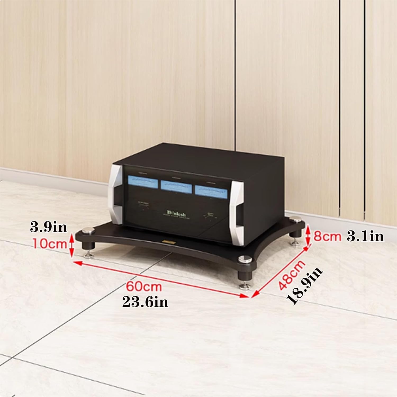 1/2/3/4 Tier Hifi Stand, AV Media Stand, Audio Storage Rack, Audio Rack Stand, Stackable Equipment Rack, Audio Rack Tower Heavy Duty for Audio Equipment, AV Component Media Stand for Home Office