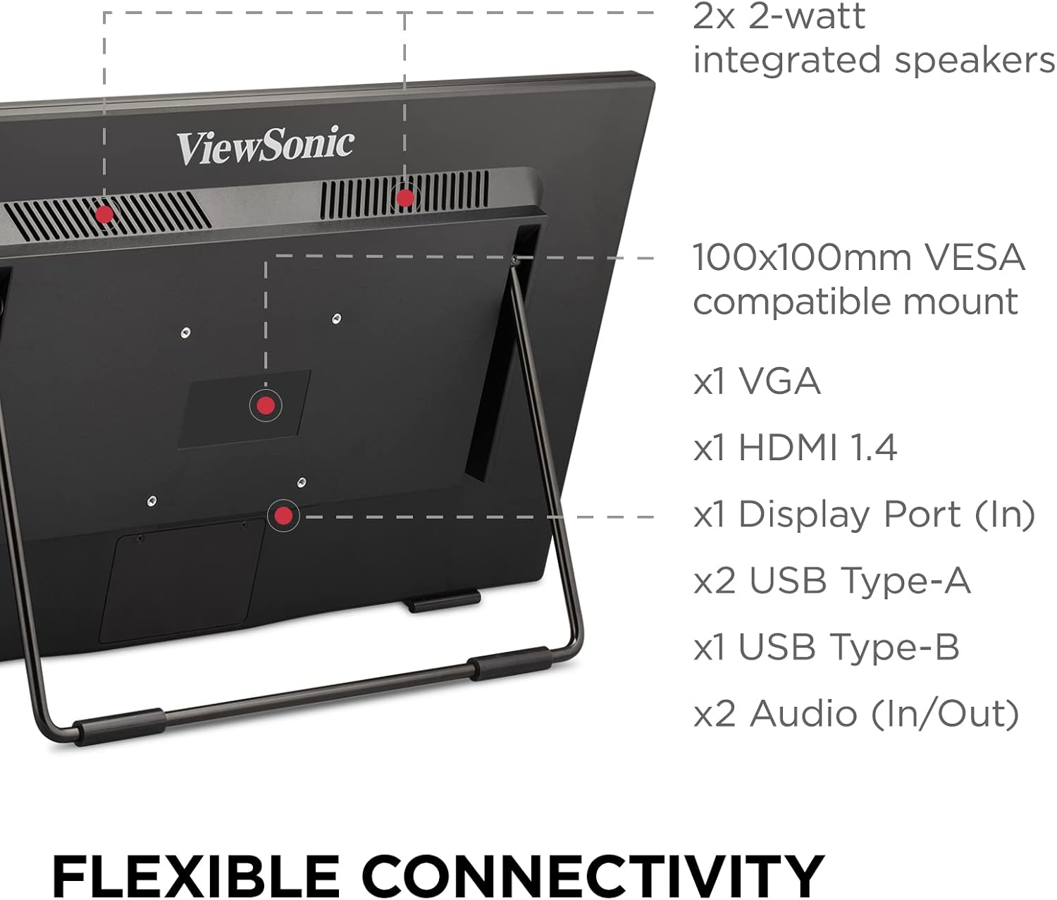 ViewSonic TD2465 24 Inch 1080p Touch Screen Monitor, 10-Point Multi-Touch for Industrial and Retail Environments, Glove-Friendly Interaction, Advanced Ergonomics, HDMI, USB