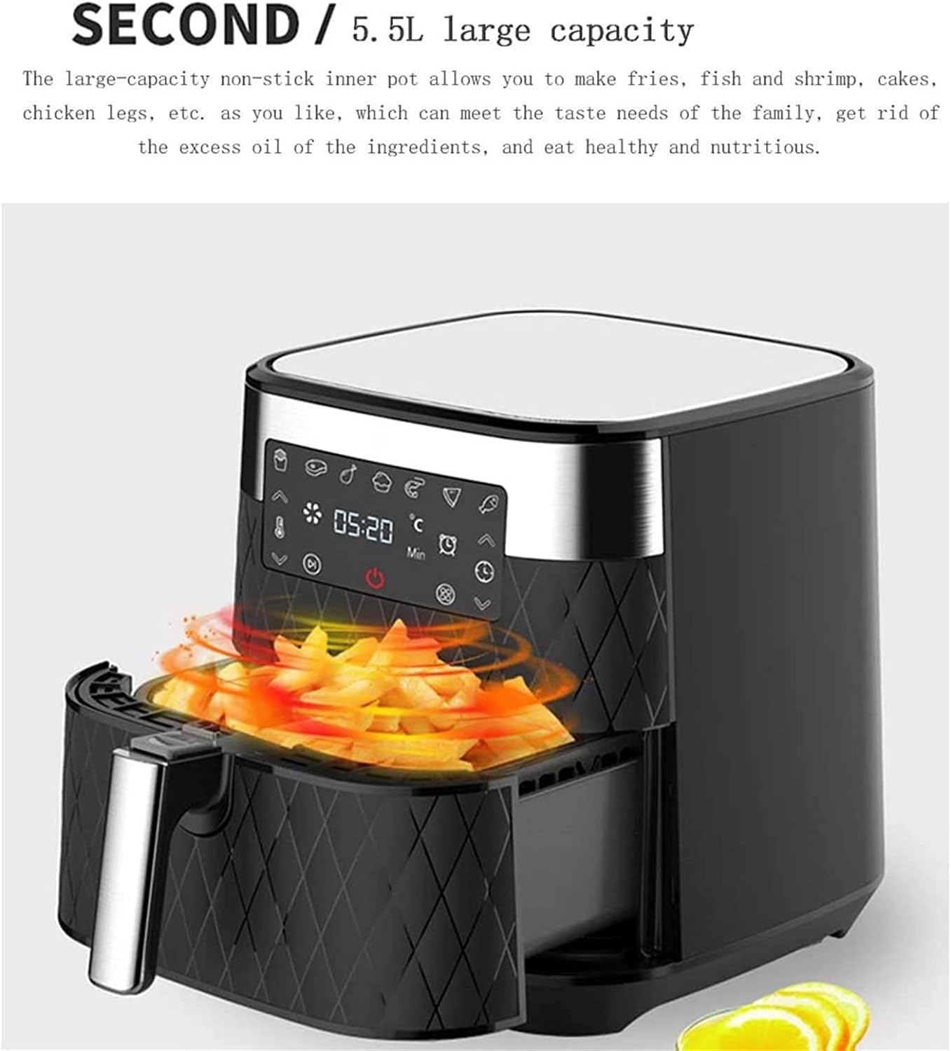 Air Fryer Oven Combo 5.5QT Large Cooker Customizable 7 Presets to Set your Preferred Cooking Results Nonstick and Dishwasher-Safe Basket vision