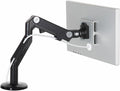 Humanscale M8 Adjustable Articulating Monitor Arm - Two Piece Clamp On Mount with Base - Black with Black Trim