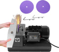 Lawn Mower Blade Sharpener 1HP 750W, 9-Inch Bench Grinder with 60 Grit Zirconium Sanding Wheel & Extra Sandpapers, Heavy-Duty Blade Sharpening Machine for High/Low Lift, Gator & Flat Blades