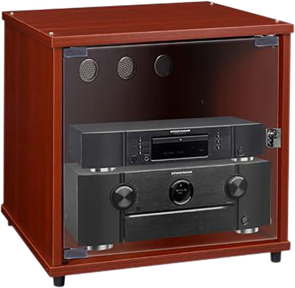 Wooden Media Cabinet & Audio Rack Tower, 50x55x46cm - Stylish Record Player Stand & Stereo Shelf for Home Entertainment, Perfect for Vinyl Records & Audio Equipment