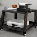 Audio-Video Media Stand HiFi Rack System with Wheels, 2 3 4 5 Shelf Floor-Standing Stereo Component Stand Electronics Equipment Shelf, Living Room Movable Audio Stands and Racks, Black-2 Layer