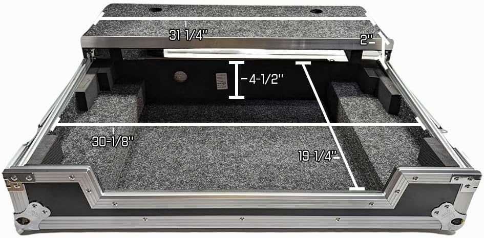 Harmony Cases HCDDJFX10LTW Compatible with DDJ-FLX10 4-Channel DJ Controller Custom DJ Case with Laptop Tray and Wheels