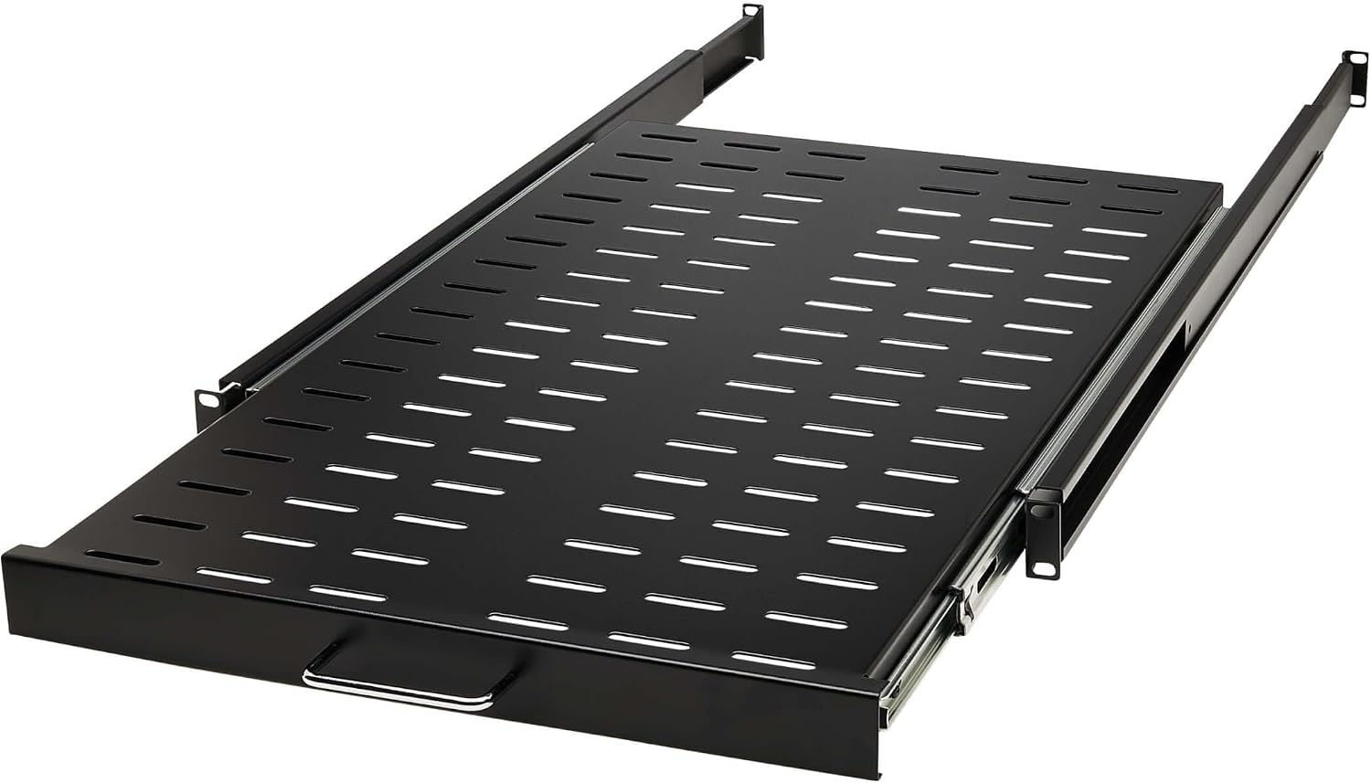 Tripp Lite 1U Sliding Steel Server Rack Enclosure Shelf, Vented Airflow Design, Mount Hardware Included, 28.3 inch Depth, 50 lb / 23 Kg Capacity, 5-Year Warranty (SRSHELF4PSLVENT)