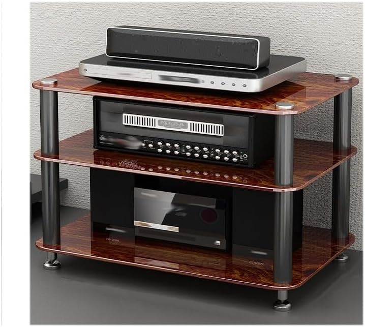 Multifunctional Desktop Speaker Stand & Media Storage Shelf, Non-Slip Record Player Cabinet with Shock Pads - Perfect for Audio Equipment & Home Organization