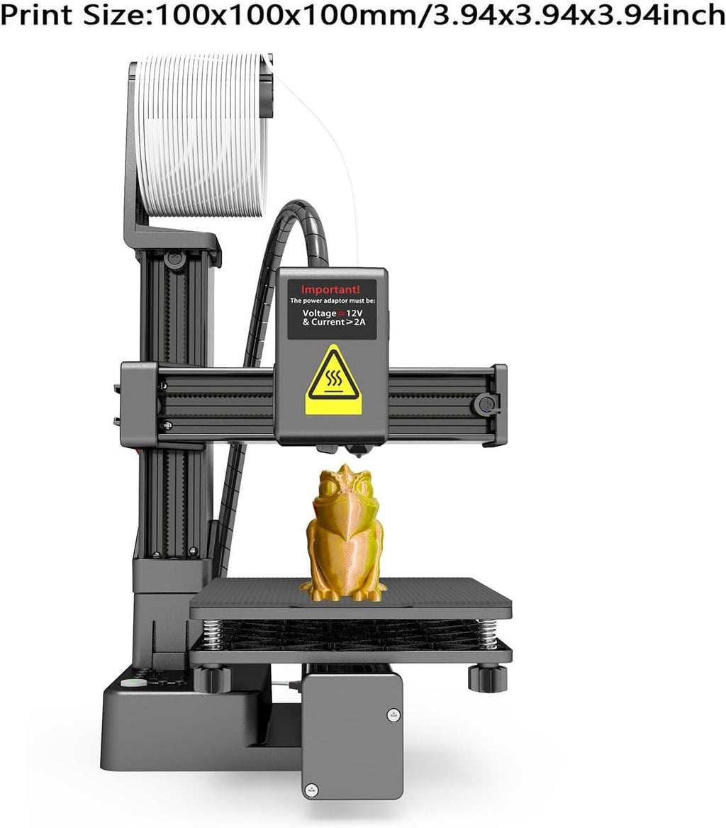 Cuifati Mini 3D Printer, 3D Printer for Kids and Beginners, 3D Printing Machine Support 1.75mm PLA and TPU Filaments, 4 x 4 x 4in Print Size, for 7/8/10 for OS X (Black)