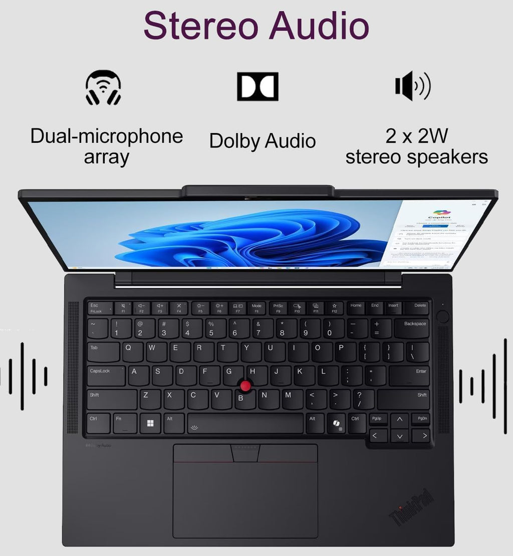 Lenovo ThinkPad T14 Gen 5 Business Laptop (14' FHD+, Intel Ultra 7 155U (>i7-13700H), 16GB DDR5 RAM, 512GB SSD), Fingerprint Reader, Backlit, 5MP Webcam, Ethernet, Wi-Fi 6E, Win 11 Pro, AI PC, Black