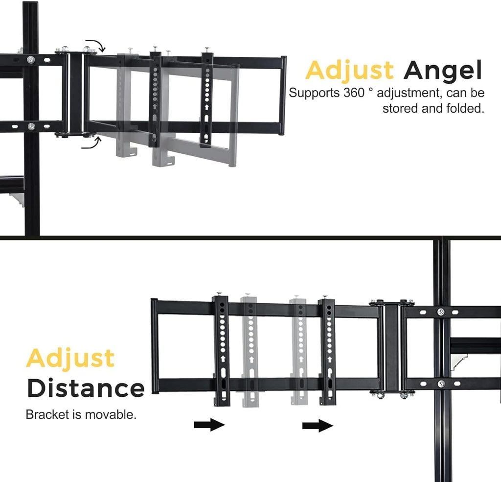 Marada Aluminum Profile Cockpit Triple Monitor Stand for Racing Simulator Stand