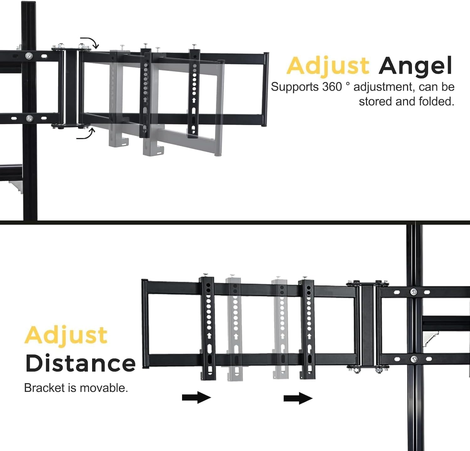 Marada Aluminum Profile Cockpit Triple Monitor Stand for Racing Simulator Stand