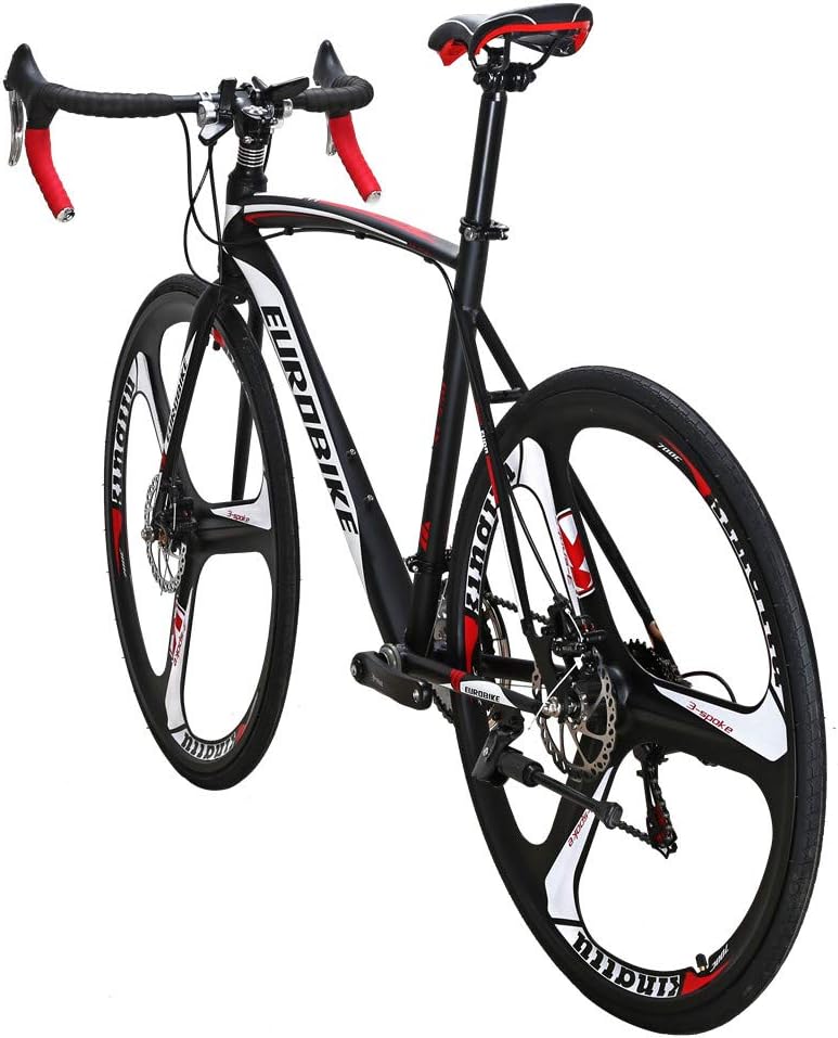 Eurobike HYXC550 Road Bike,21 Speed 54cm Frame Road Bicycle for Men and Women,Disc Brake 700C Adult Bike (3 Spoke Wheel)