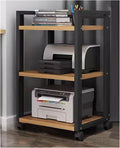 Audio Component Rack Media Stereo Stand Equipment Shelf 3 4 5 Tier, Free Standing Heavy Duty Media Storage Stands on Wheels, Commercial Home（Black-#2-3 layer）