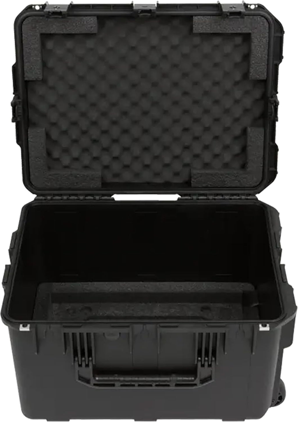 SKB 6U iSeries 13' Injection Molded Fly Rack with Built-In Wheels, Push Button Release Pull Handle and Removable Rack Frames, Black