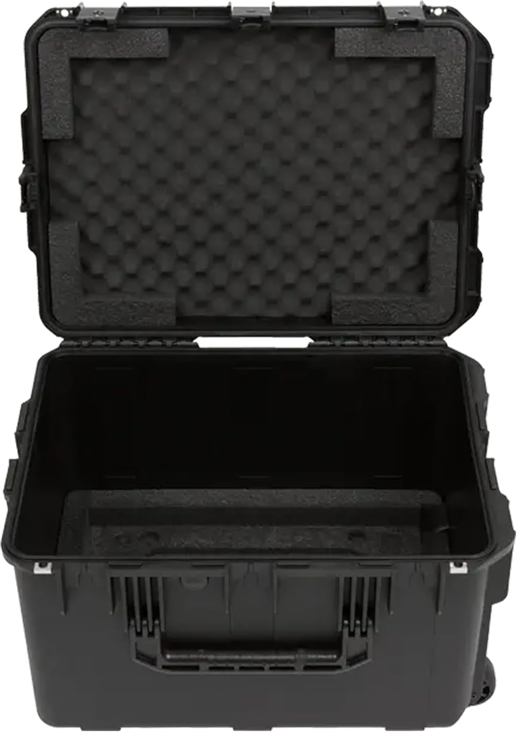 SKB 6U iSeries 13' Injection Molded Fly Rack with Built-In Wheels, Push Button Release Pull Handle and Removable Rack Frames, Black