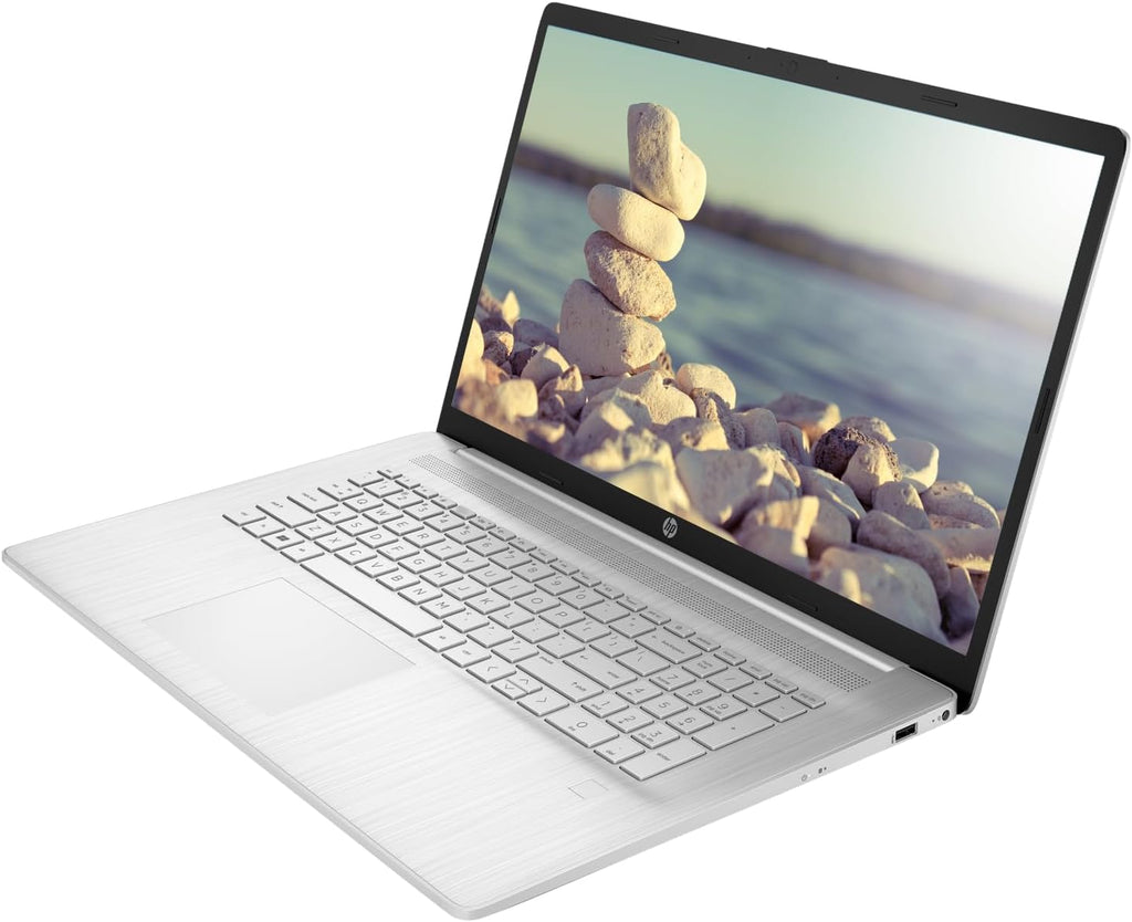 HP 17 Laptop, 17.3' FHD Screen, AMD Ryzen 5 5500U, 16GB SSD, 512GB SSD, Webcam, HDMI, Fingerprint Reader, Wi-Fi, Windows 11 Home, Silver