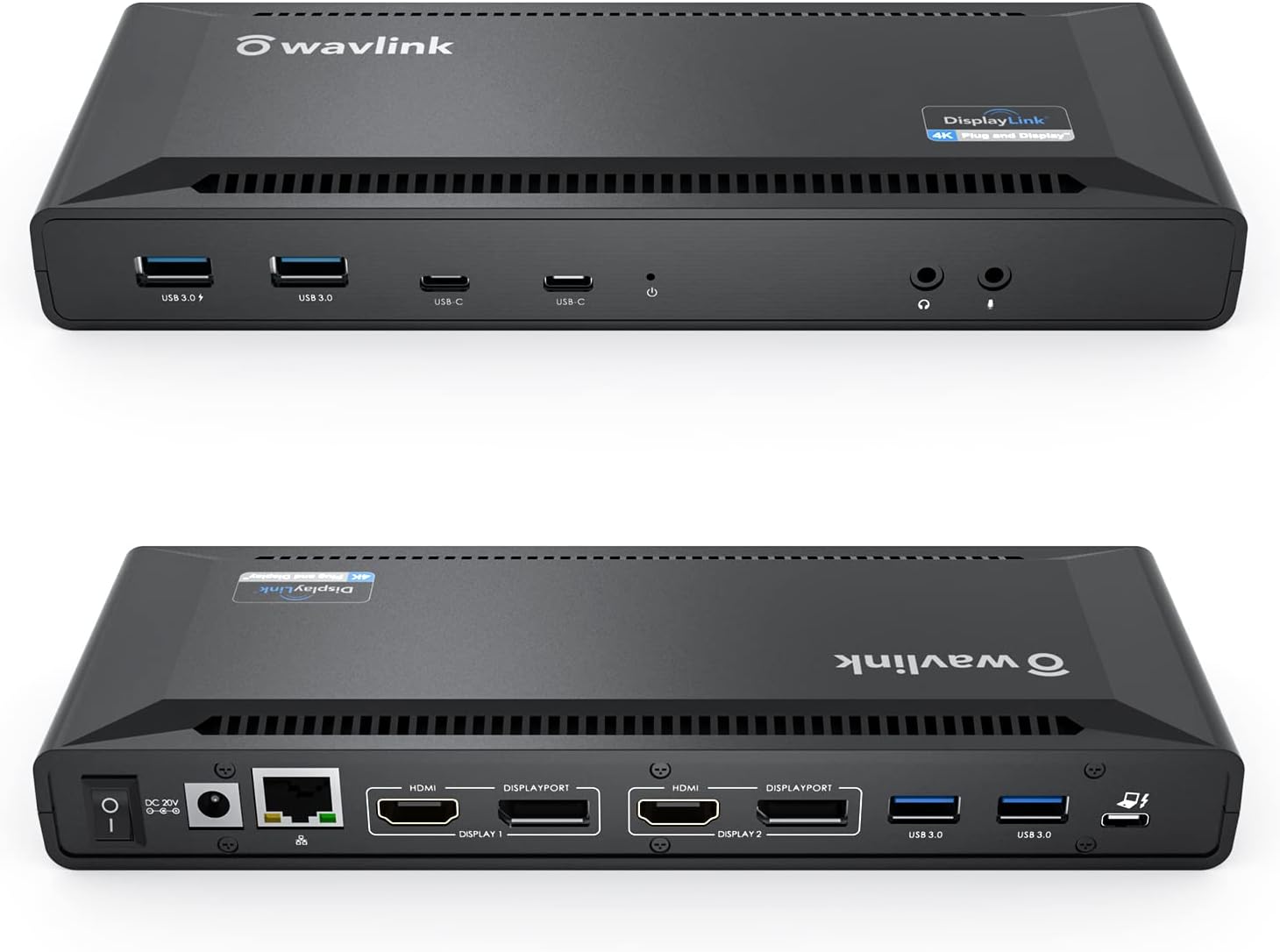 WAVLINK 4K Universal USB C Docking Station Dual Monitors, Displaylink Dock, 100W PD Charging for MacBook Neo/Air/Pro, Thunderbolt 4/3, USB-C Windows Mac, 2 DisplayPort & 2 HDMI, Ethernet, Audio
