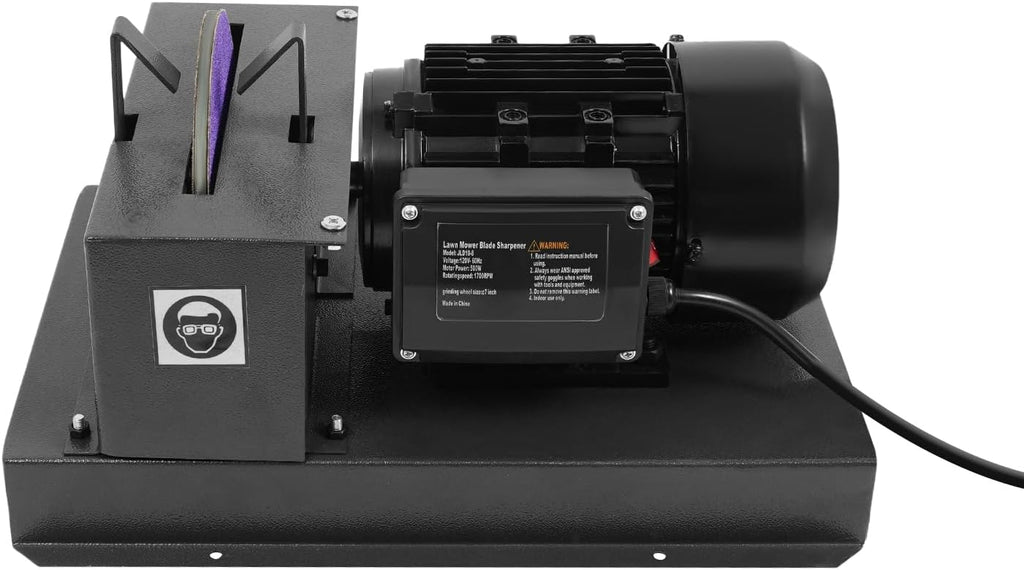 500W Lawn Mower Blade Sharpener 1700 RPM Grinder Sharpening Machine with 7'/9' Grinding Wheel for High/Low Lift & Gator Blades (2/3HP 500W)