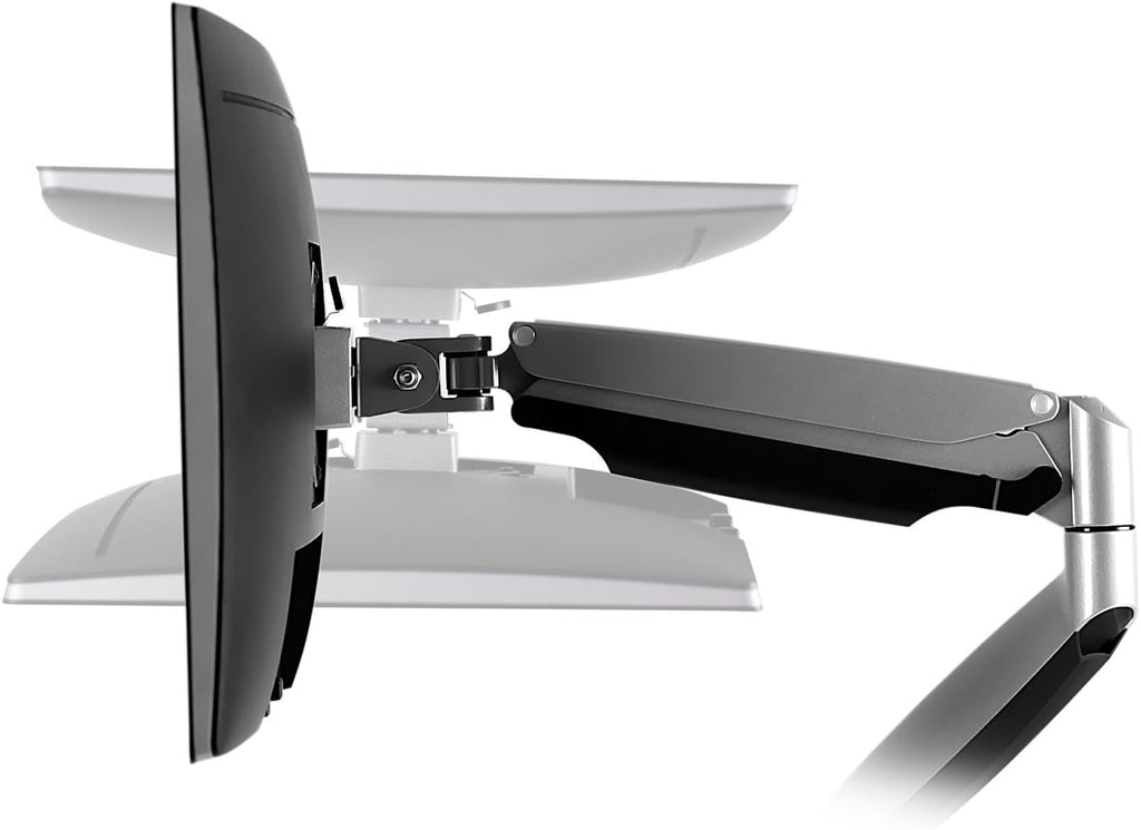 Mount-It! (MI-1772) Dual Monitor Arm Mount Desk Stand Two Articulating Gas Spring Height Adjustable Arms | Fits Up To 32' VESA 75 100 Compatible Screens | C-Clamp and Grommet Bases (Silver)