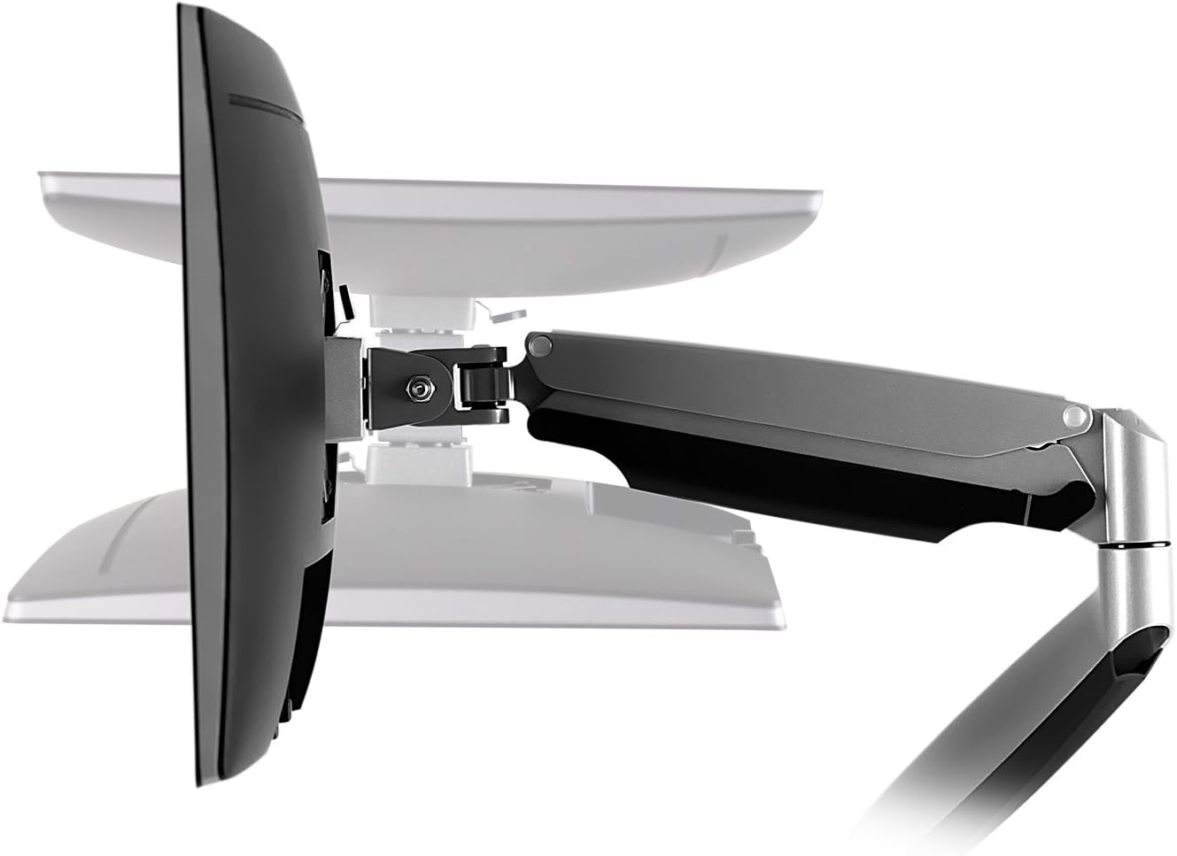 Mount-It! (MI-1772) Dual Monitor Arm Mount Desk Stand Two Articulating Gas Spring Height Adjustable Arms | Fits Up To 32' VESA 75 100 Compatible Screens | C-Clamp and Grommet Bases (Silver)