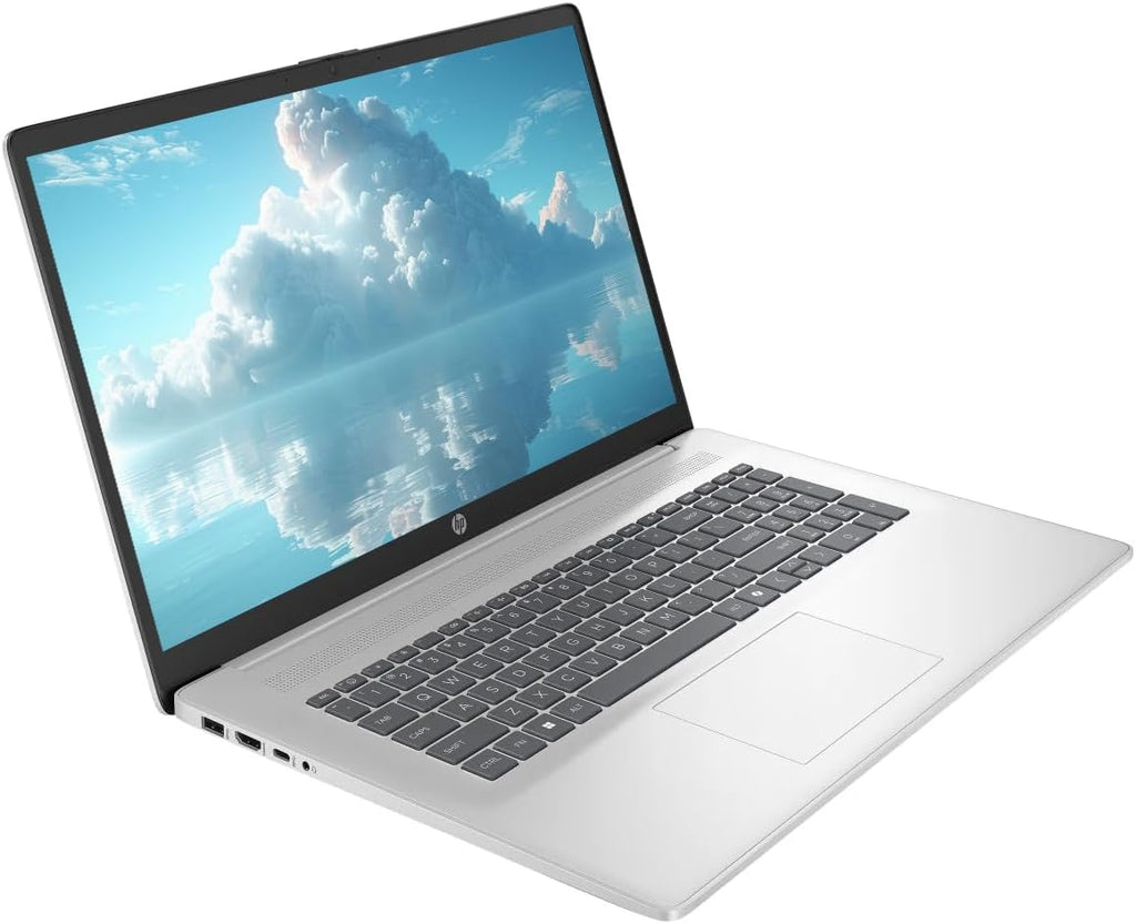 HP Touch Screen Laptop, 17.3' HD+ LED Touchscreen Laptop Computer, Windows 11 Laptop 32GB RAM 1TB SSD, AMD Ryzen 5 7430U Processor, Copilot AI, SageNova Earphones, Silver