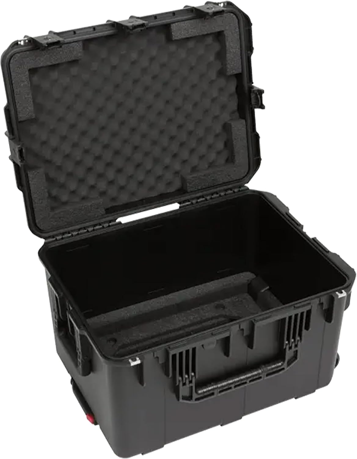SKB 6U iSeries 13' Injection Molded Fly Rack with Built-In Wheels, Push Button Release Pull Handle and Removable Rack Frames, Black