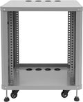 12U Server Rack with Wheels&Leveling Feet, Freestanding Rolling Open Frame IT Network Server Cabinet Rack Shelf for Audio Video Music Recording Computer AV Data & IT Equipment,Grey
