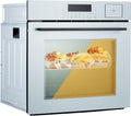 24 Inch Stainless Steel Toaster Oven and White Air Fryer Combo: 70L Capacity, 3D Heating with Steam, Touch Control, Multi-Function Modes for Countertop Built-in Use