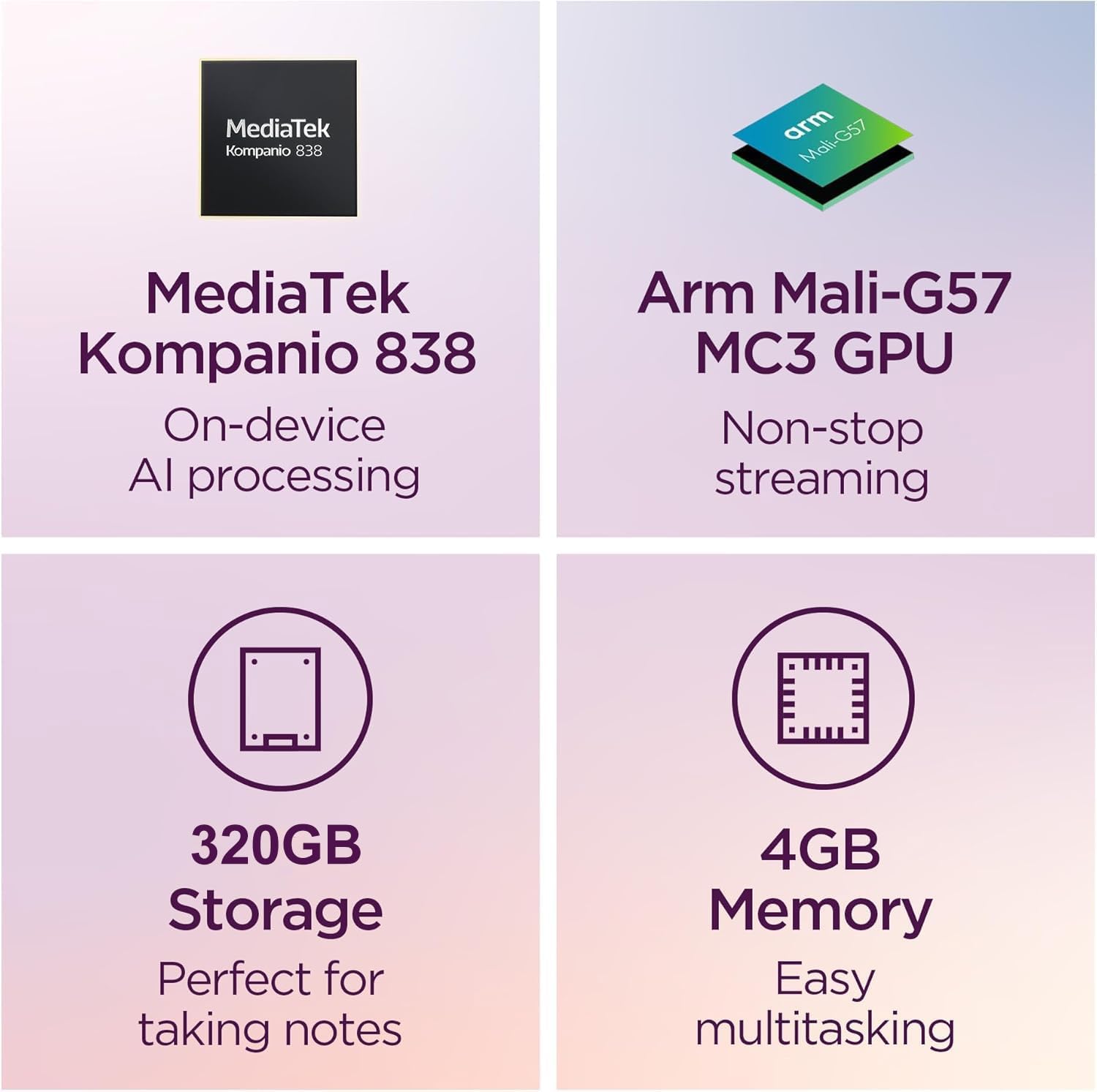 Lenovo Chromebook Duet Gen 9 11' FHD+ 2-in-1 Touchscreen Tablet Laptop (8-Core MediaTek Kompanio 838, 4GB, 320GB Storage (64GB+256GB SD), Detachable Keyboard) 8MP Webcam, IST HUB, Wi-Fi 6, Chrome OS