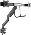 StarTech.com Desk Mount Dual Monitor Arm with USB & Audio - Slim Adjustable Dual Monitor VESA Mount for up to 32' (17.6lb/8kg) Displays - Ergonomic Articulating - C-Clamp/Grommet (ARMSLIMDUAL2USB3)
