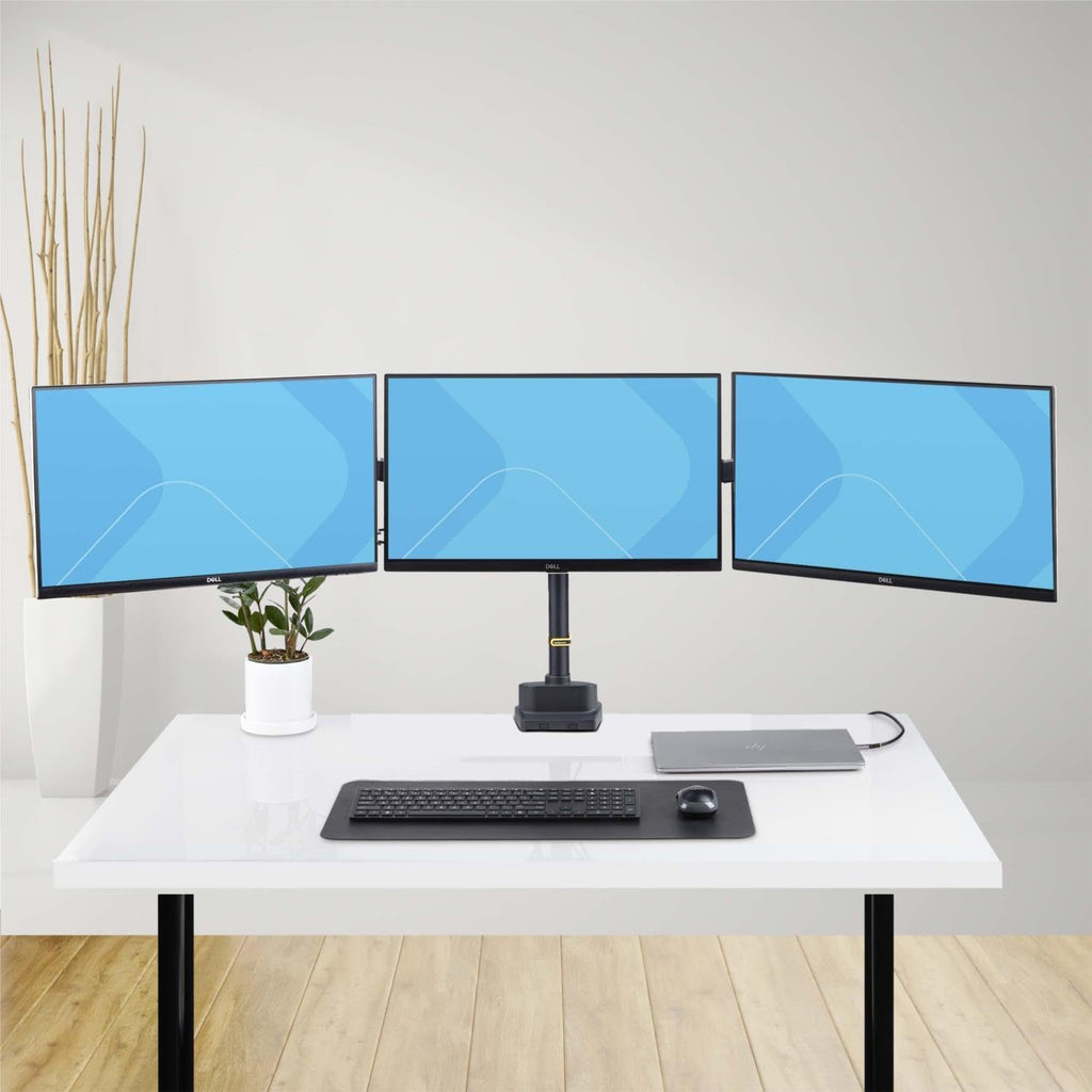 StarTech.com Desk Mount Triple Monitor Arm for Up to Three 27in Screens, VESA 75x75/100x100, Mechanical Spring Arm